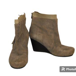 OTBT Vagary Wedge Suede Leather Ankle Boots With Tassels Size 8M